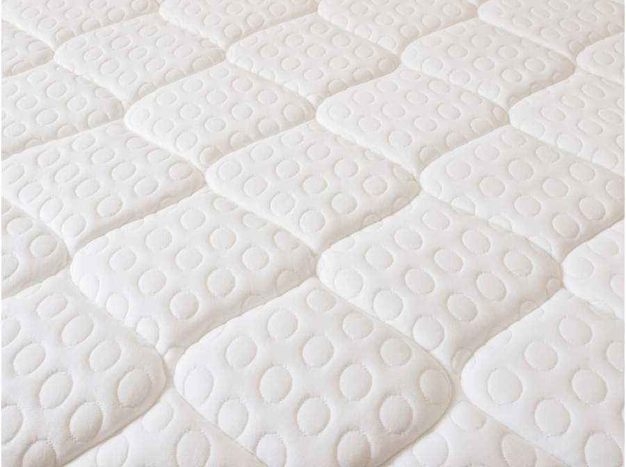 A close up of an unmade bed with white mattresses